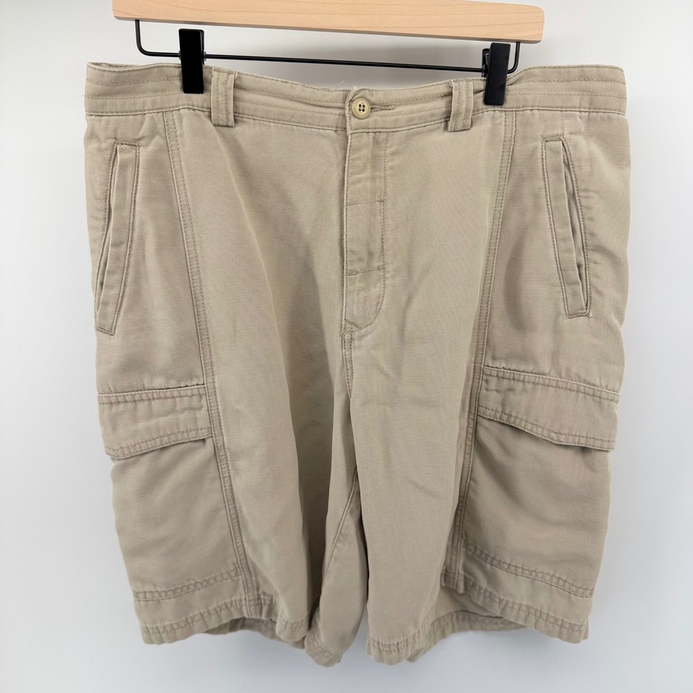 Tommy Bahama Relax Cargo Shorts Tencel Cotton Utility Khaki Tan 35 Mens - Picture 2 of 9